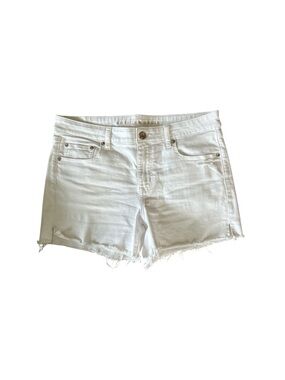 American Eagle midi white denim shorts sz 14